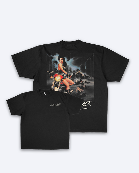 Amy Back To Black Horror Graphic Tee - Front And Back Print
