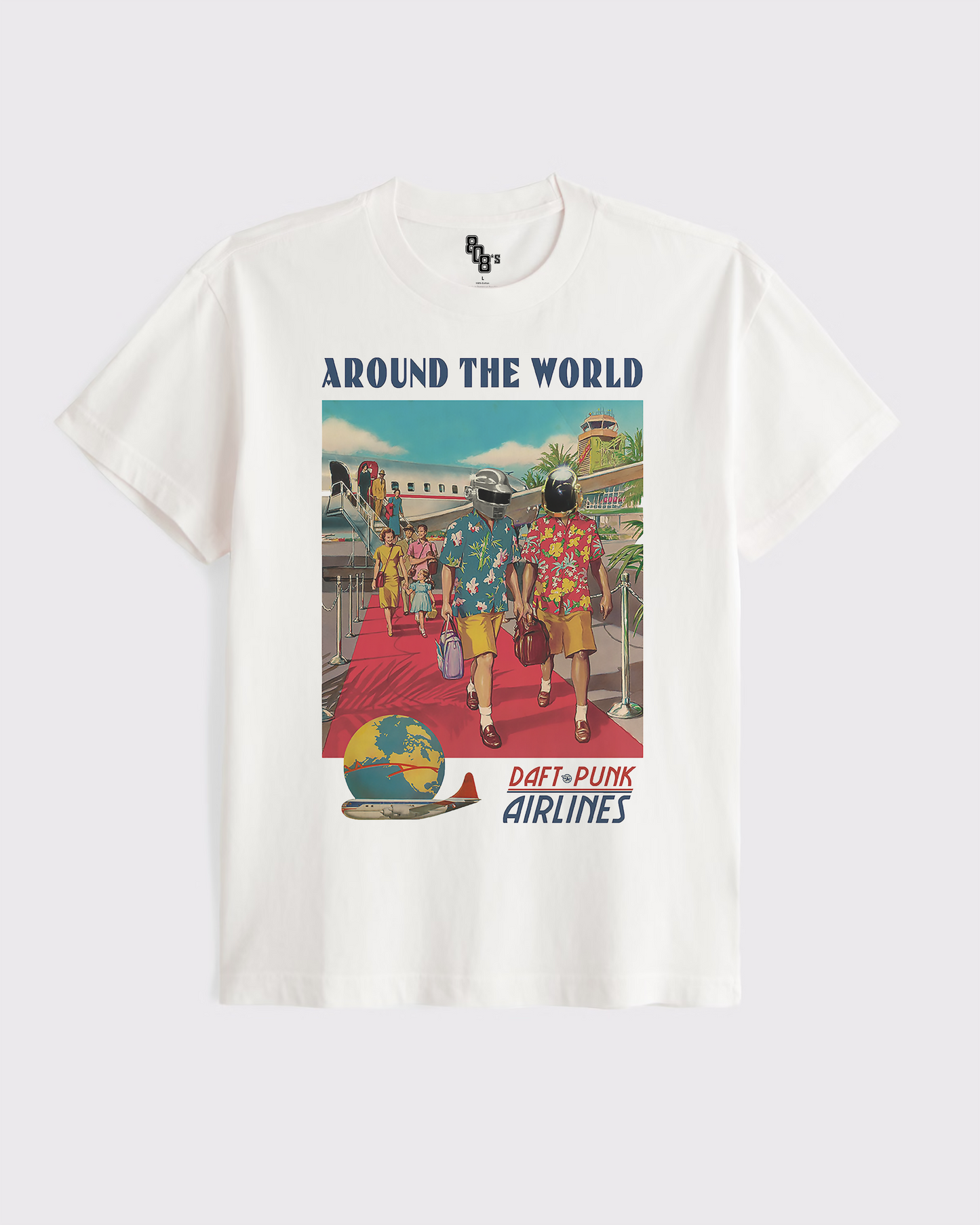 "Around the World Airlines" Vintage Ad Style Tee