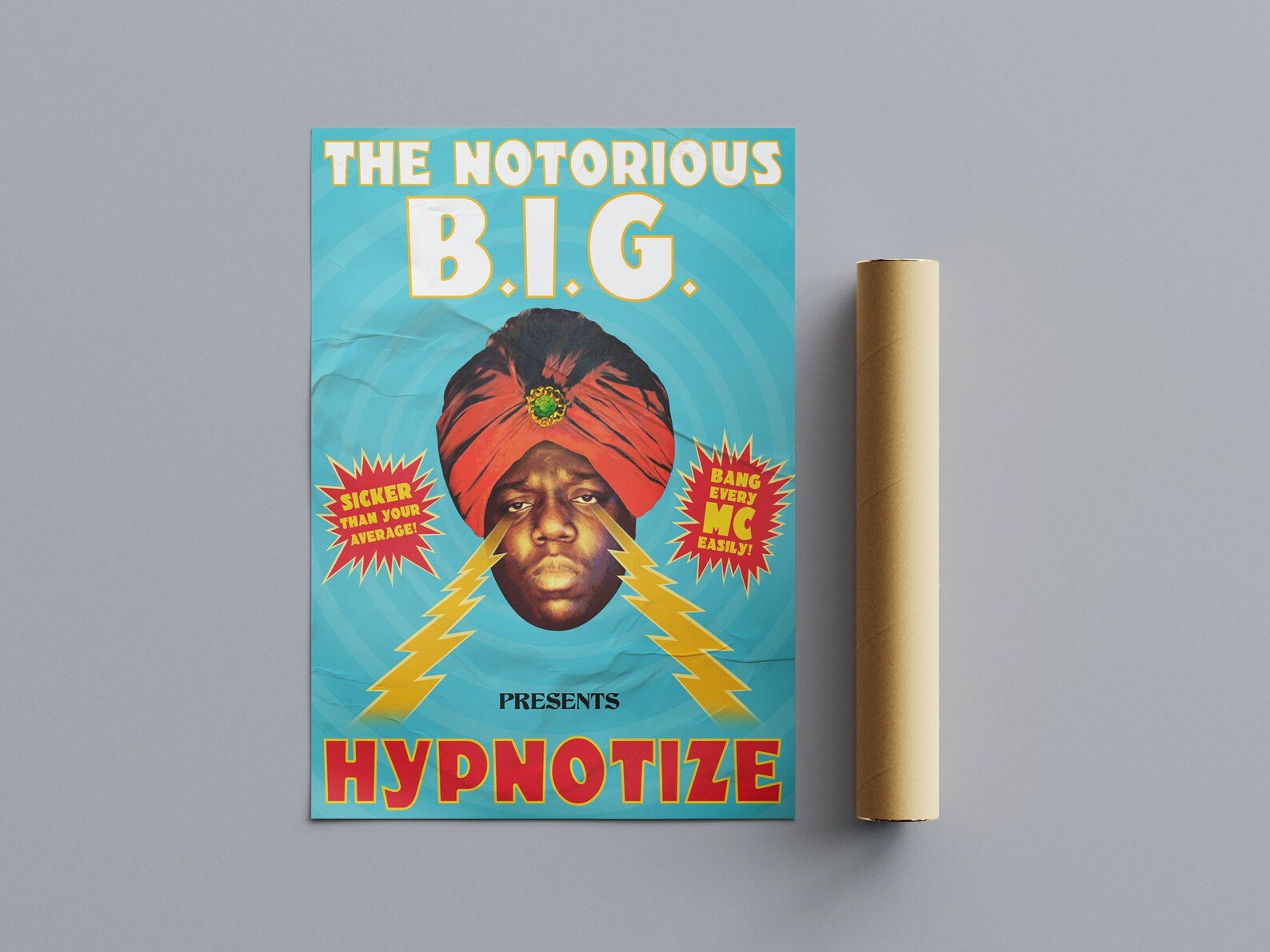 HYPNOTISE BIG INSPIRED GRAPHIC POSTER VINTAGE 90'S COMIC STYLE - 808's