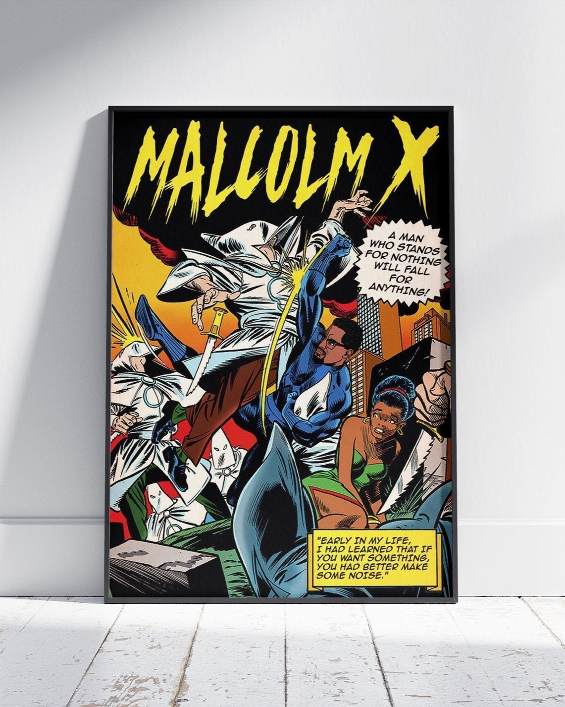 MALCOLM X INSPIRED COMIC BOOK STYLE POSTER - 808's