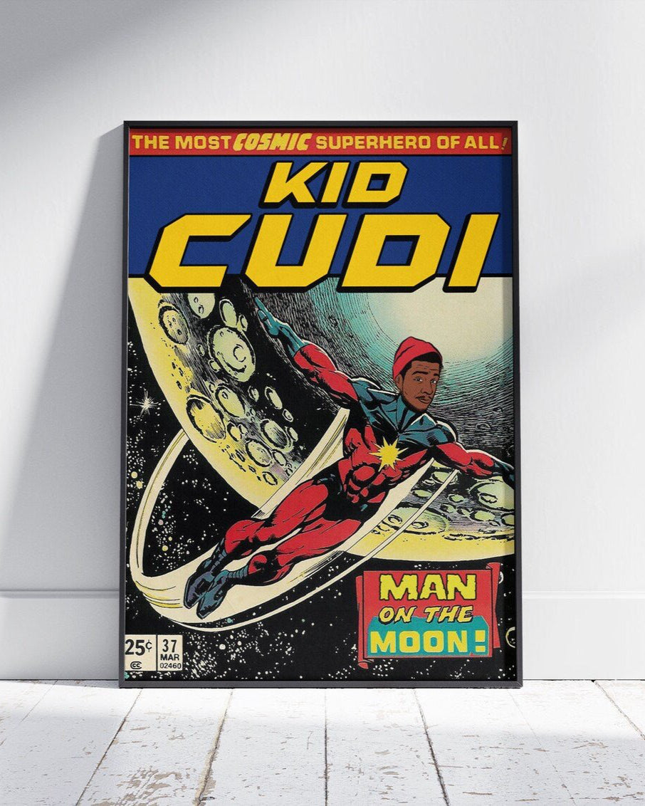 MAN ON THE MOON SUPERHERO COMIC POSTER - 808's