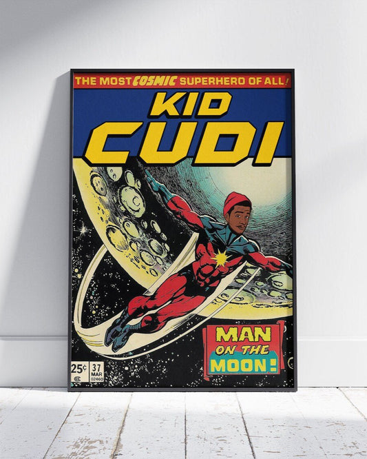 MAN ON THE MOON SUPERHERO COMIC POSTER - 808's