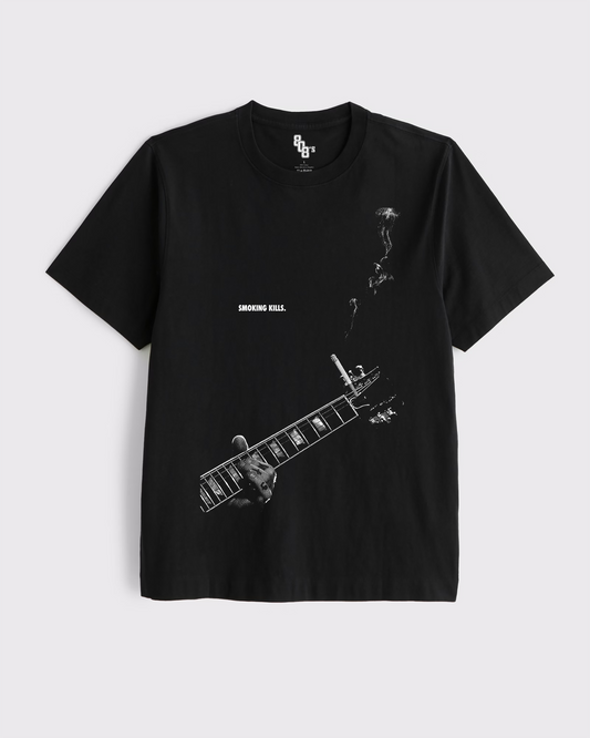 Smoking Kills Guitar Tee - Unisex Cotton T-Shirt with Vintage Music Design