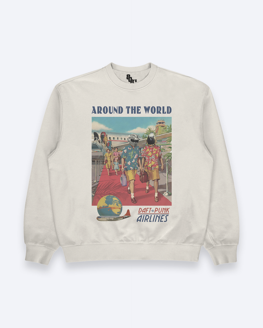 Around the World Airlines - Vintage Advertising Style Sweatshirt