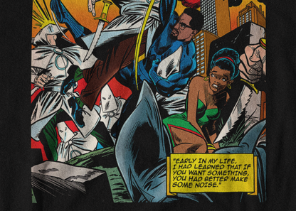 "Malcolm X" Vintage 90s Superhero Comic Style Tee